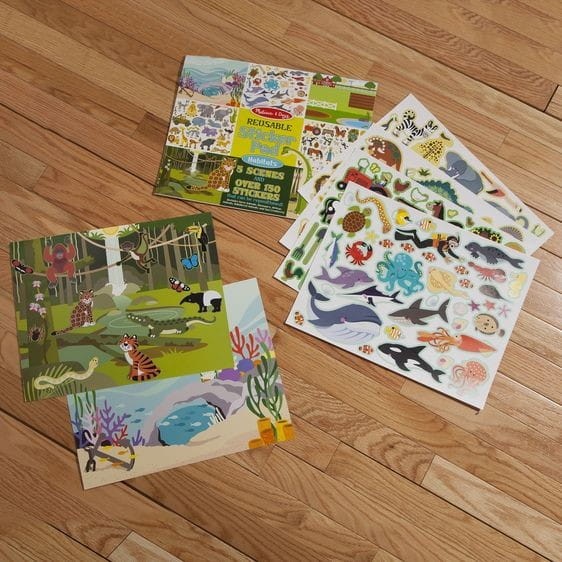 Wielorazowe Naklejki Środowiska Zwierząt - Melissa & Doug