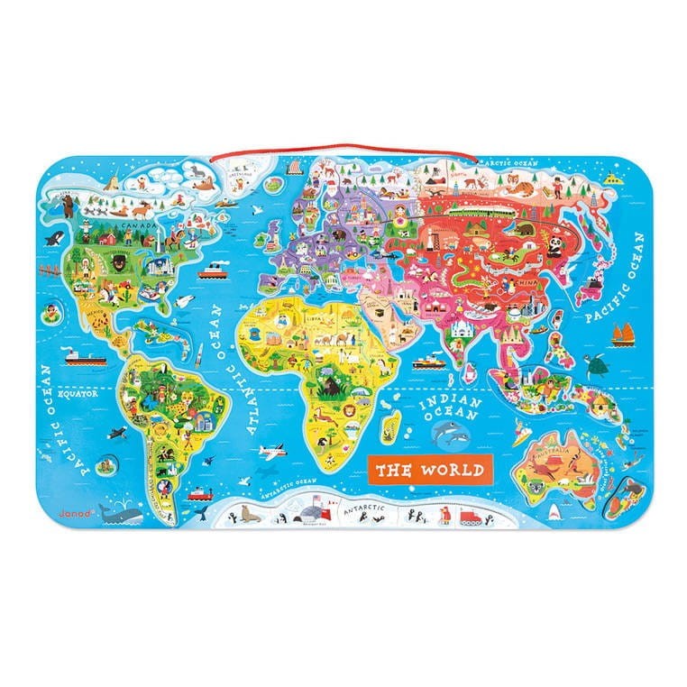 Mapa Świata Puzzle Magnetyczne - Janod