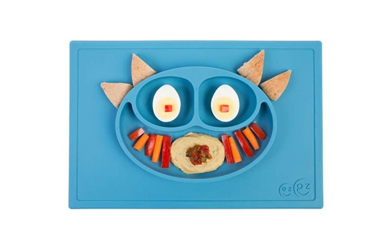 Silikonowy Talerzyk 2w1 Happy Mat Niebieski - ezpz