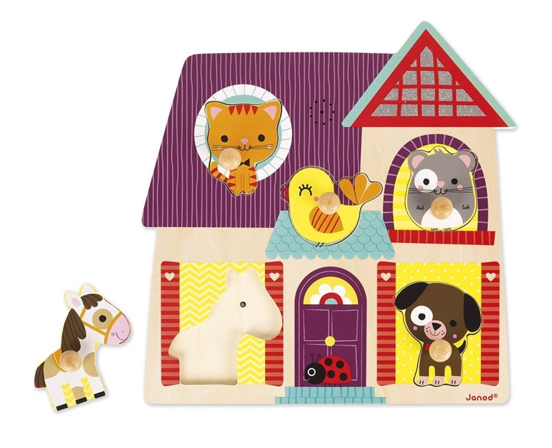 Puzzle Muzyczne Dźwiękowe Mali Przyjaciele - Janod