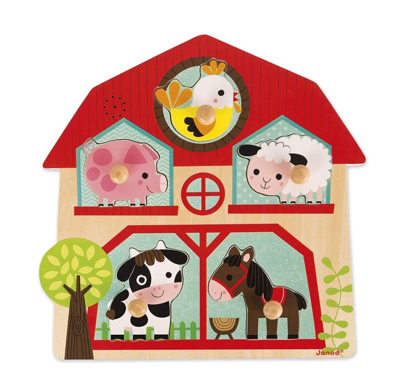 Puzzle Muzyczne Dźwiękowe Mieszkańcy Farmy - Janod