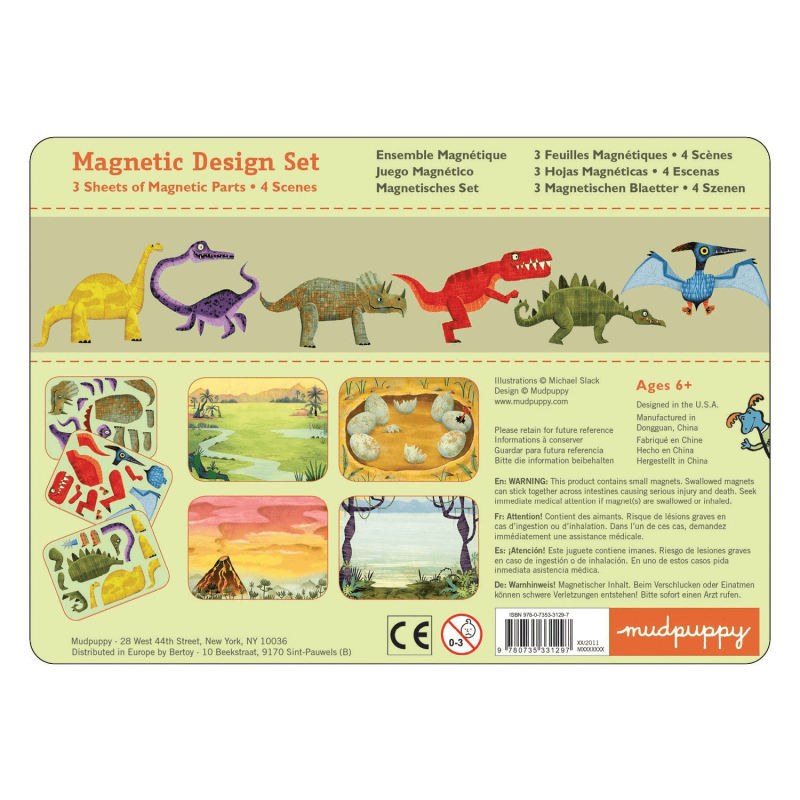 Magnetyczna Układanka w Pudełku Dinozaury - Mudpuppy