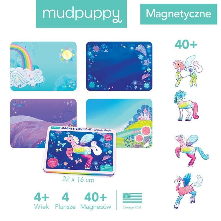 Magnetyczna Układanka w Pudełku Jednorożce - Mudpuppy