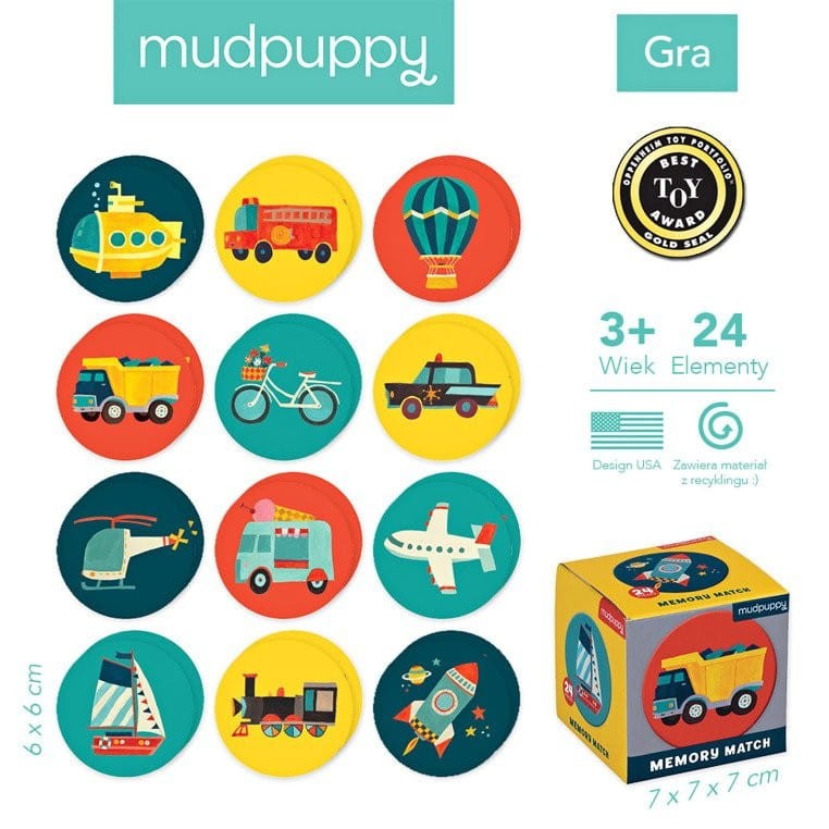 Gra Mini Memory Środki Transportu - Mudpuppy
