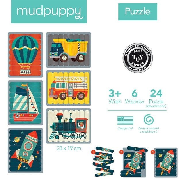 Puzzle Patyczki Środki Transportu - Mudpuppy