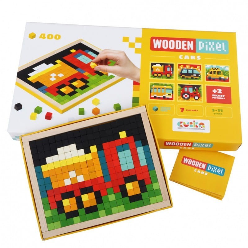Drewniana mozaika Wooden Pixel 4 Auta - Cubika