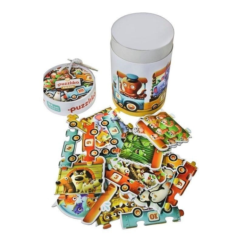 Puzzle Pociąg Liczby Zwierzęta - Puzzlika