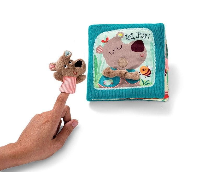 Miękka Książeczka Sensoryczna z Pacynką Niedźwiadek Cesar - Lilliputiens