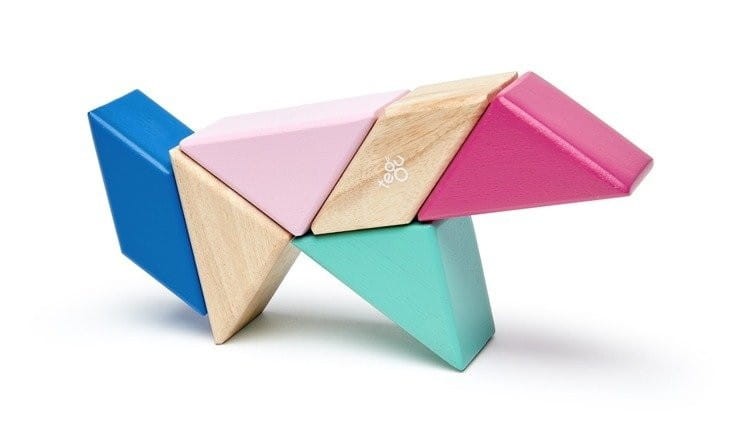 Drewniane klocki magnetyczne Prism Pocket Pouch Blossom - Tegu