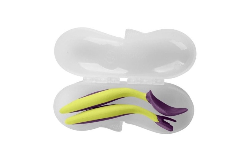 B.box - pierwsze sztućce do nauki jedzenia Toddler cutlery set fiolet