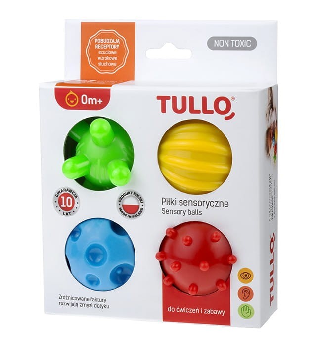 Sensoryczne Piłki 4 szt. - Tullo