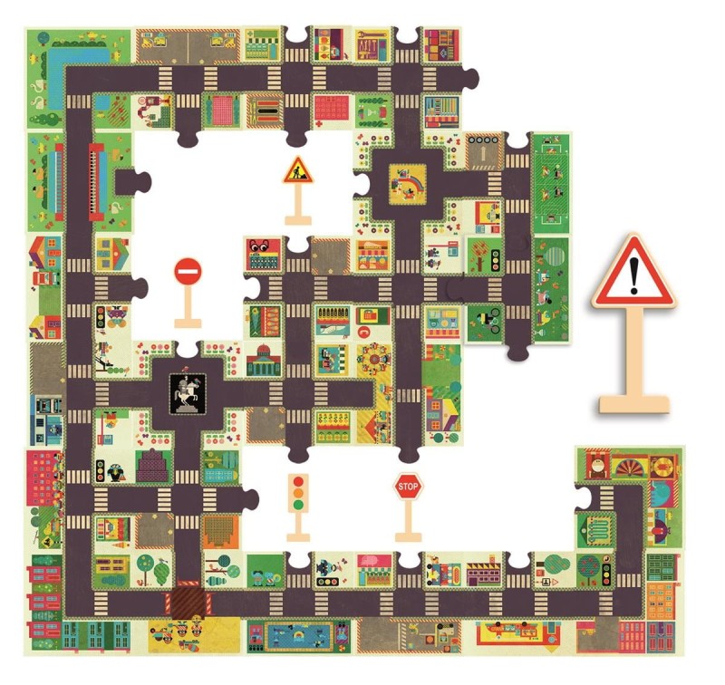 Puzzle Podłogowe Droga Ulice Miasto - Djeco