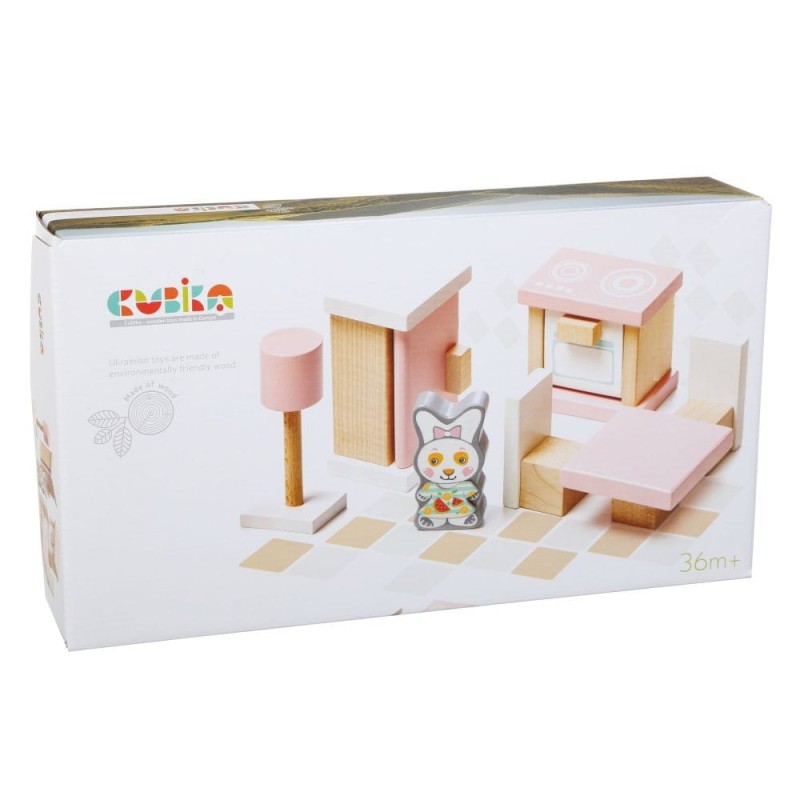 Drewniane mebelki do domku dla lalek kuchnia - Cubika