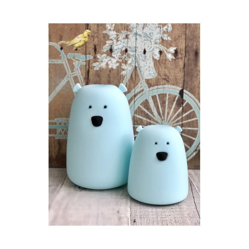 Miękka Silikonowa Lampka LED Niebieski Miś - Rabbit&Friends