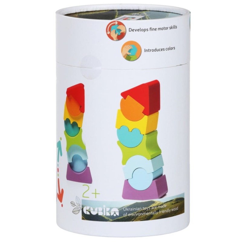 Drewniana Balansująca Wieża Klocki 8 el.- Cubika
