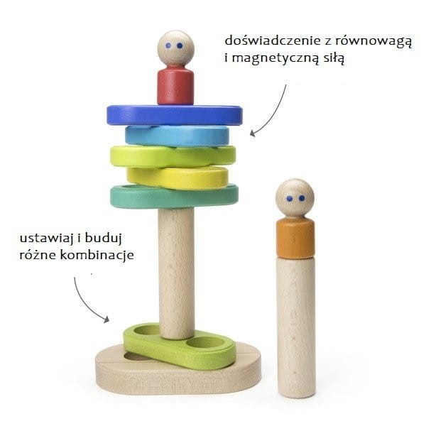 Drewniane klocki magnetyczne BABY & TODDLER Układanka - Tegu