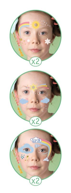 Farby do Malowania Twarzy z Naklejkami Tęcza - Djeco