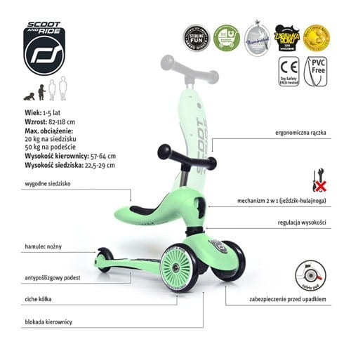 Hulajnoga Jeździk Highwaykick1 Kiwi Icecream - Scoot & Ride