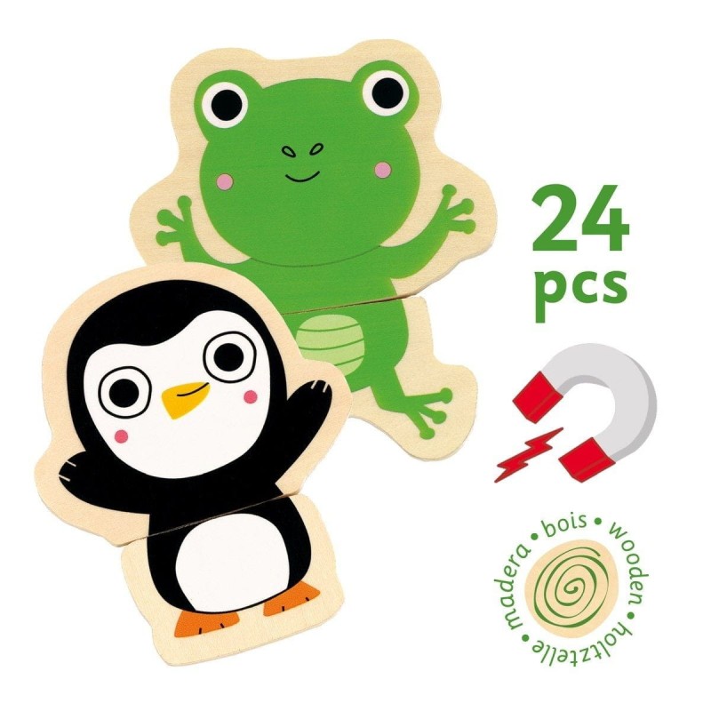 Puzzle Magnetyczne 2-elementowe Dżungla - Djeco