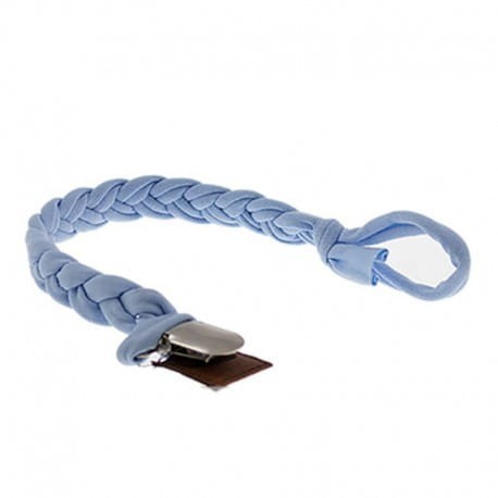 Bawełniana Zawieszka do Smoczka Warkocz Baby Blue - Hi Little One