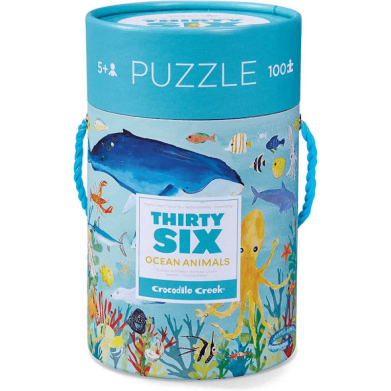 Puzzle 100 el. w Tubie Morskie Zwierzęta - Crocodile Creek