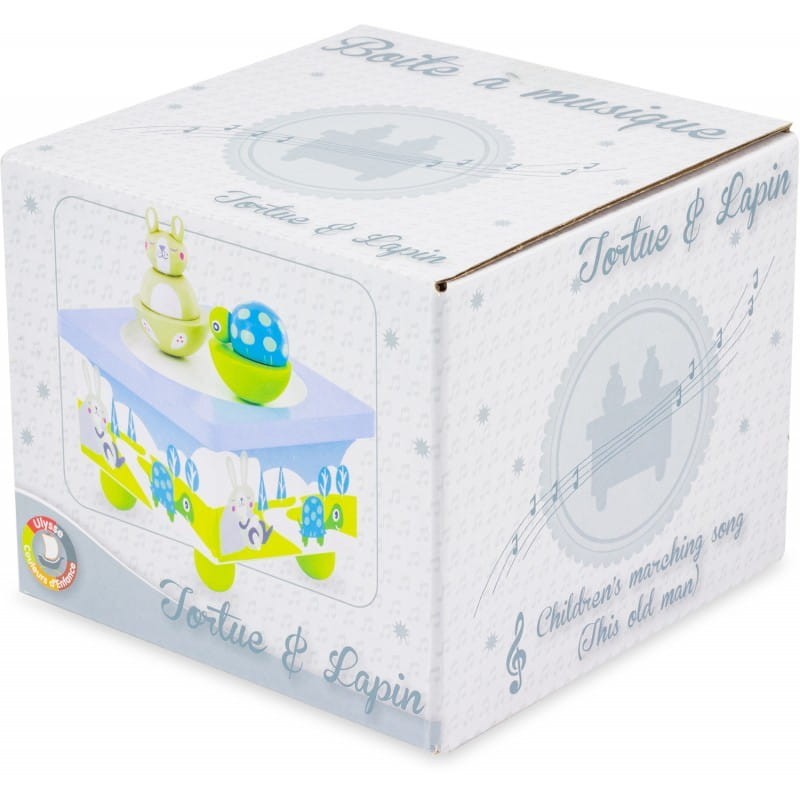 Pozytywka Drewniana Wesołe Zwierzątka Królik Żółw- Ulysse