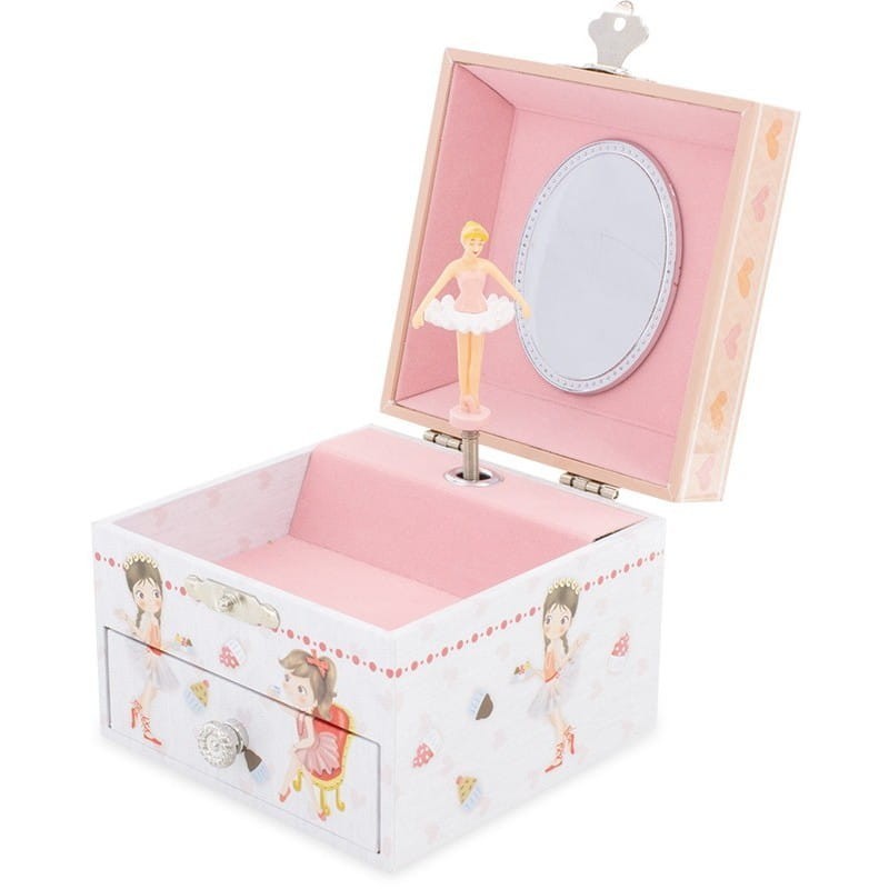 Różowa Szkatułka z Pozytywką Dziewczynka z Mufinkami - Ulysse