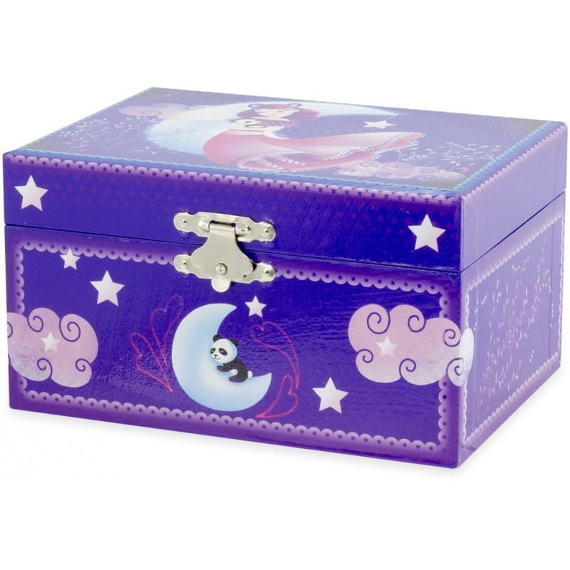 Fioletowa Szkatułka z Pozytywką Dziewczynka z Pandą - Ulysse