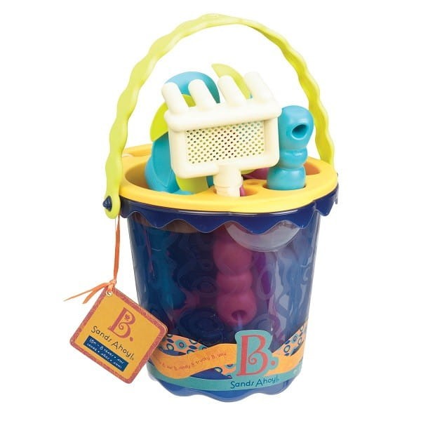 Wiaderko z akcesoriami do piasku Sands Ahoy! niebieskie - B.toys