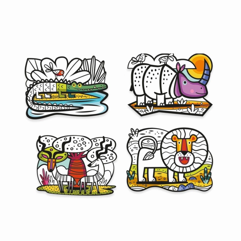 Welurowa aksamitna kolorowanka Zwierzęta Sawanny - Djeco