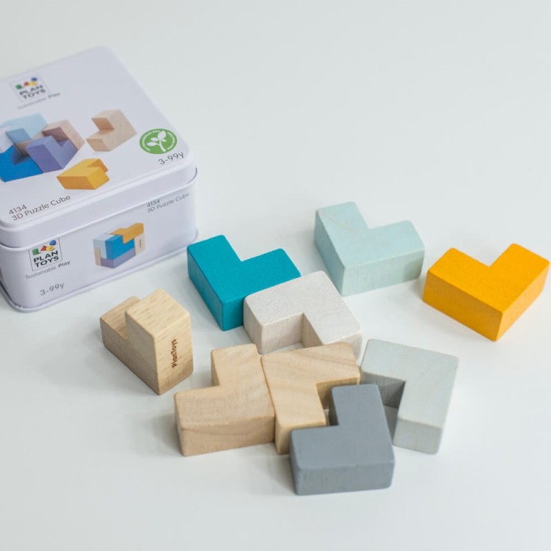 Mini układanka logiczna, sześcian - Plan Toys