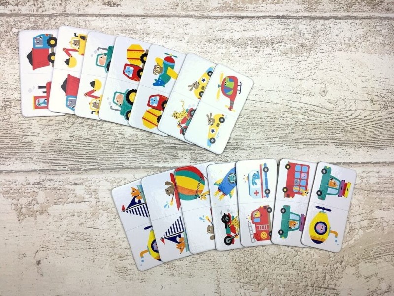 Domino obrazkowe. Pojazdy. Kapitan Nauka