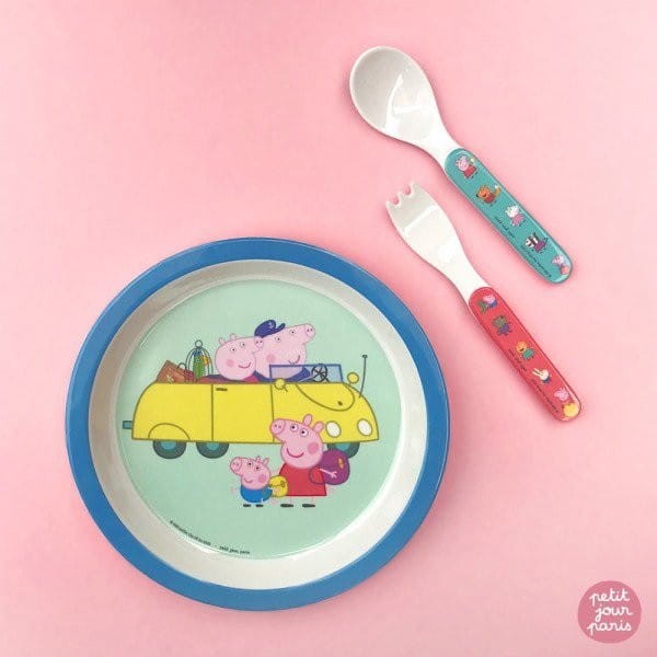Talerzyk deserowy 18 cm Świnka Peppa auto - Petit Jour Paris