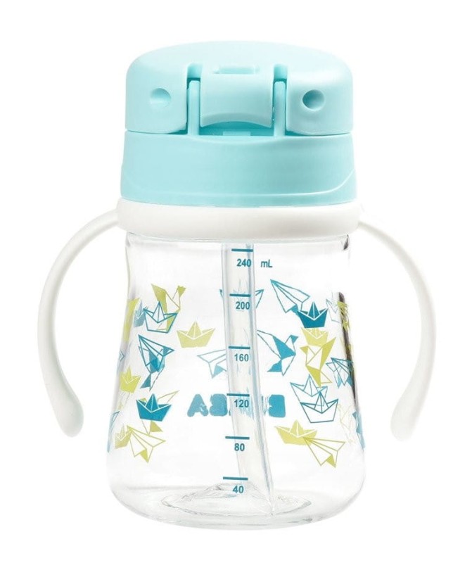 Bidon tritanowa butelka ze słomką 240 ml Light blue - Beaba