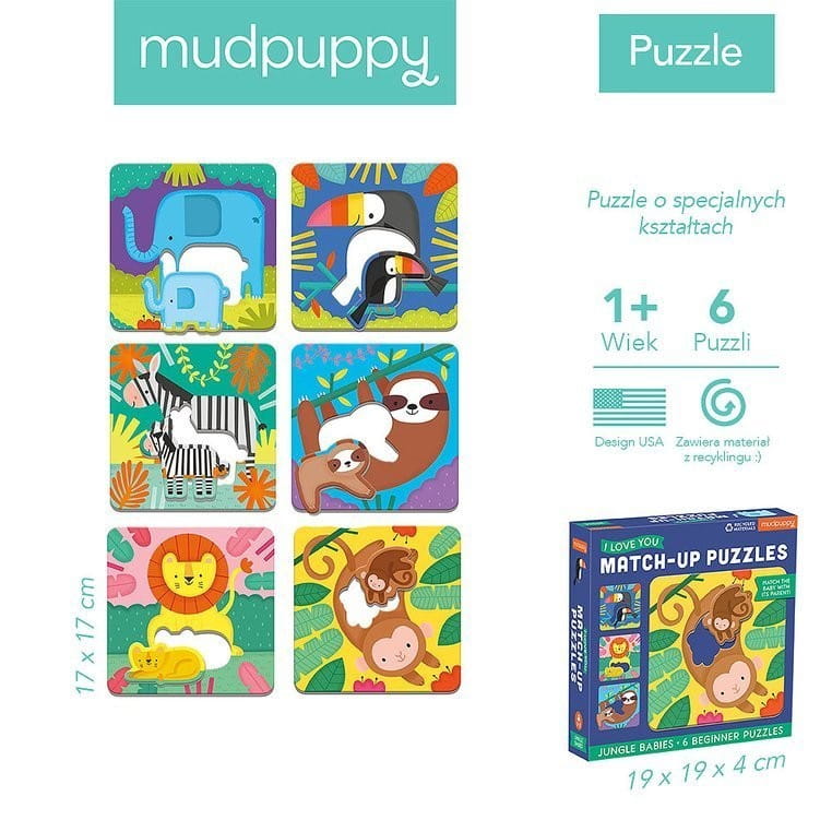 Pierwsze puzzle Rodzice i dzieci dżungla - Mudpuppy
