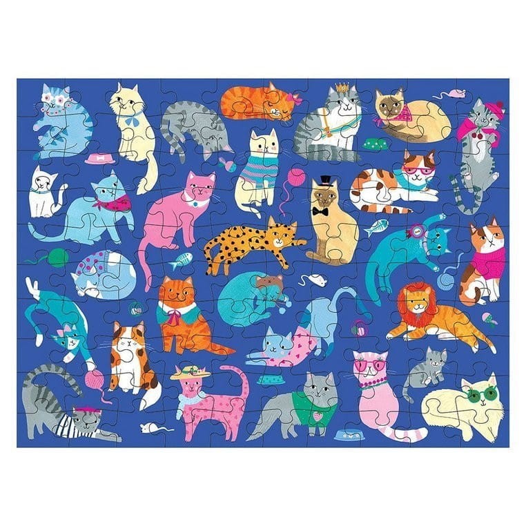 Puzzle dwustronne Koty i psy 100 el. - Mudpuppy