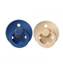 Smoczek Uspokajający z Naturalnego Kauczuku S 0-6 mies. Vanilla & Midnight 2-pack - BIBS