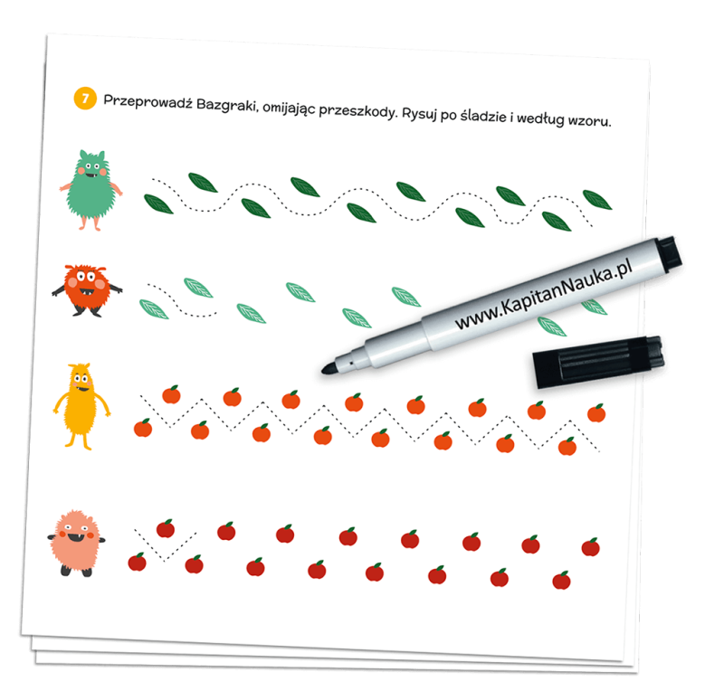 Bazgraki w kosmosie + suchościeralny mazak. Zeszyt kreatywny. Kapitan Nauka