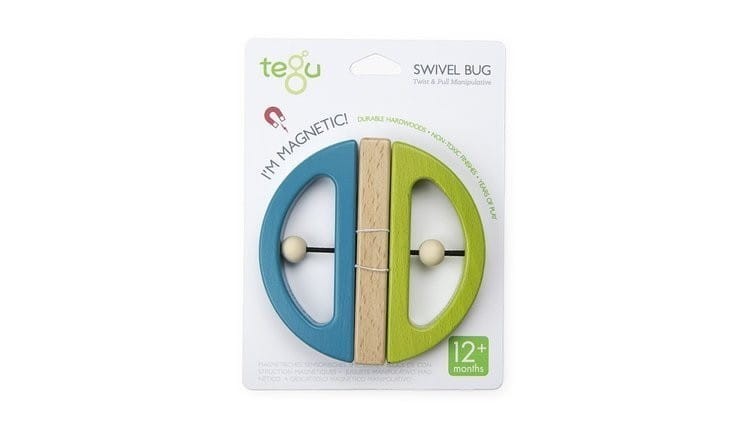 Drewniane klocki magnetyczne BABY & TODDLER Swivel Bug green - Tegu
