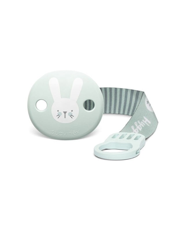 Klips do smoczka z tasiemką Królik miętowy Hygge - Suavinex
