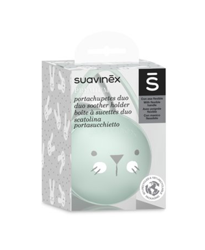 Podwójne etui na smoczki Kotek miętowy Hygge - Suavinex