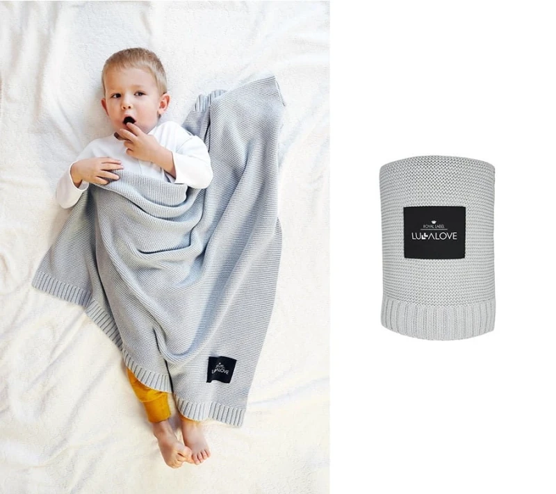 Bambusowy koc szary 80x100 cm - Lullalove