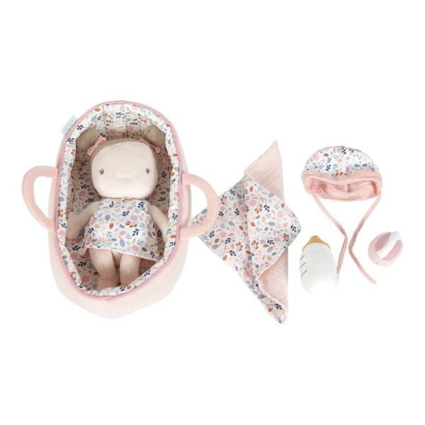 Lalka Dzidziuś w Gondoli z Akcesoriami Baby Rosa 26 cm - Little Dutch