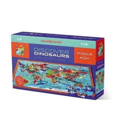 Puzzle 100 el. z Figurkami Dinozaury - Crocodile Creek