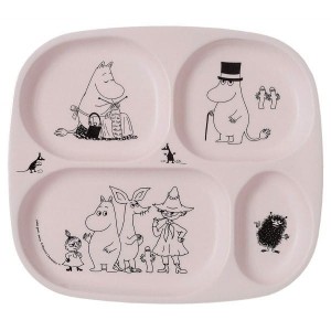 Talerz z przegródkami Muminki różowy - Maison Petit Jour