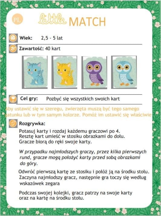 Gra karciana dla maluchów Little Match - Djeco