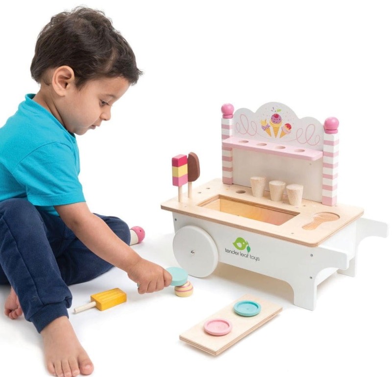 Lodziarnia, Drewniany sklepik z lodami na magnesy - Tender Leaf Toys