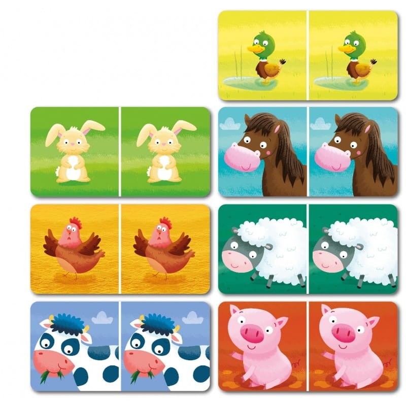 Gra Domino Farma w kartonowym domku - Apli Kids