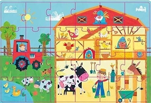 Puzzle Na wsi 24 el. w kartonowym domku - Apli Kids