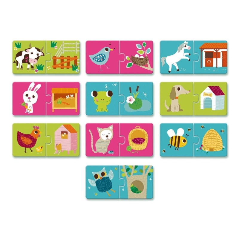 Puzzle dwuelementowe Gdzie mieszkam? - Djeco